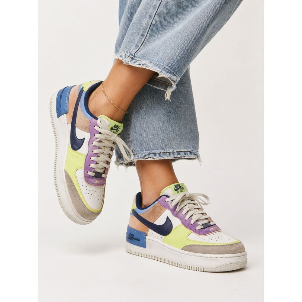 Nike Air Force 1 Shadow Photon Dust Barely Volt Multicolor Womens 8.5 CU8591-001